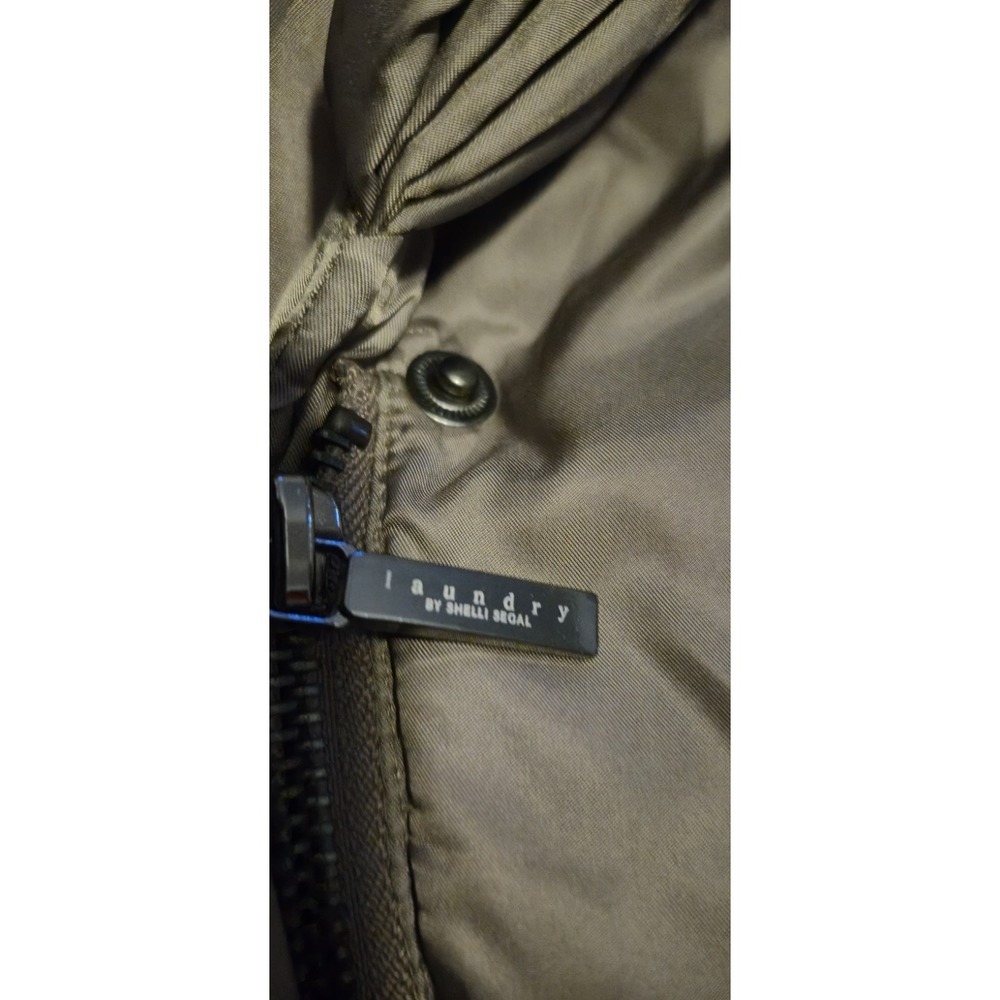 Laundry Shelli Segal Women's Down Puffer Jacket Hooded Brown Size M - Picture 4 of 7